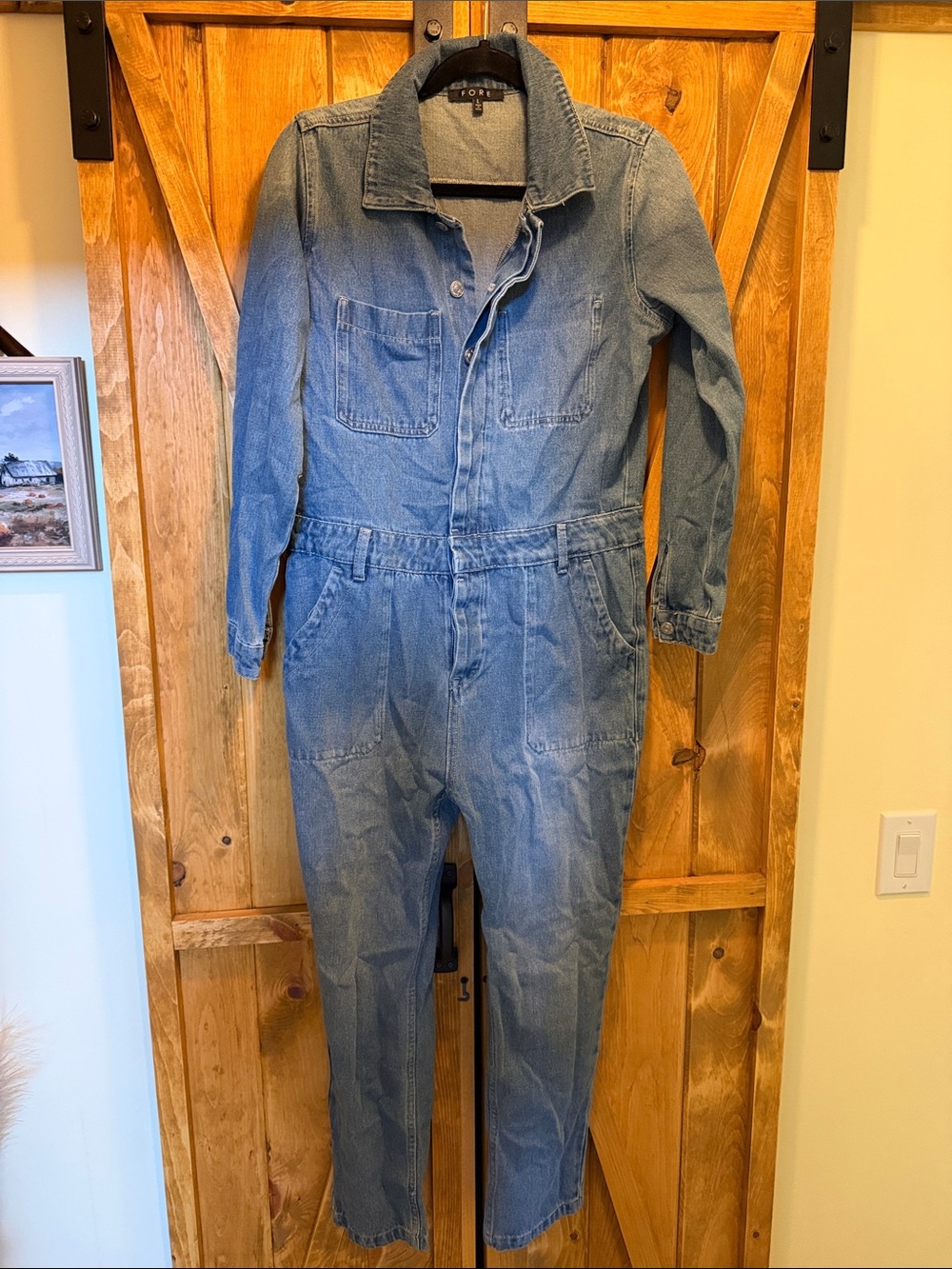 Light Wash Denim Jumpsuit